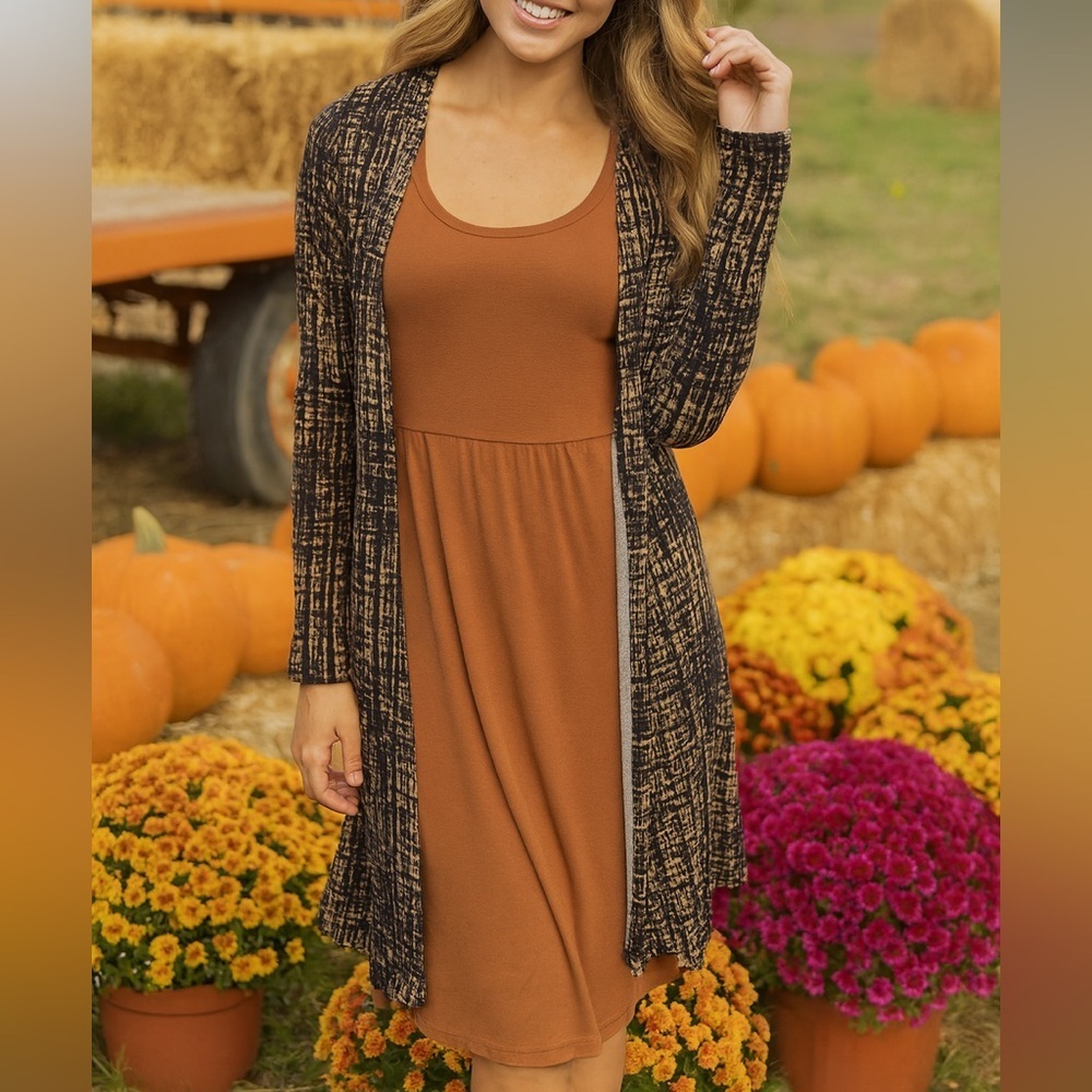 Women's Long Brown Cardigan Sweater